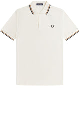 Jersey FRED PERRY Poloshirt mit Doppelstreifen Weiß (79B)