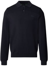 Produktbild 1 von HUGO BOSS GREEN Strick-Poloshirt Momentum mit langen Ärmeln in Blau.