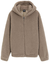 Sweat HUGO BOSS BLACK Teddyjacke Sullivan mit Kapuze Beige (240)