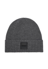 Mützen & Caps HUGO BOSS BLACK Strickmütze Flavio mit Logo-Patch Grau (030) ONESIZE