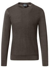 Produktbild 1 von Strellson Strickpullover Adrian aus Waffelstrick in Braun.