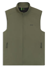 Jacken & Mäntel HUGO BOSS GREEN Wasserabweisende Weste OW_Lite-X Vest aus Stretch-Gewebe mit Logo-Detail Oliv (257)
