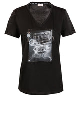 Jersey LIU.JO T-Shirt mit Print Schwarz (P9186)