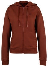 Sweat HUGO Hoodie Delfinia mit Stack-Logo Braun (904)