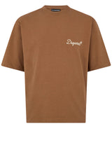Jersey DSQUARED2 T-Shirt mit Logo-Stickerei Braun (140)