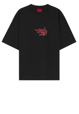 Jersey HUGO T-Shirt Domans Schwarz (001)
