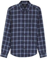 Hemden HUGO BOSS BLACK Hemd Liam mit Karomuster Blau (479)