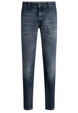 Produktbild 1 von HUGO BOSS ORANGE Jeans Onyx mit Leder-Patch in Blau.