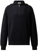 Produktbild 1 von DRYKORN Strickpullover Manuelo mit Troyer-Kragen in Schwarz.