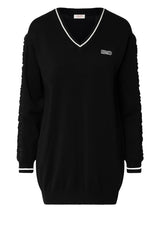 Produktbild 1 von LIU.JO Pullover-Kleid mit Georgette-Einsatz in Schwarz.