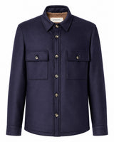 Produktbild 1 von JACOB COHËN Overshirt aus nachtblauem Comfort Wollflanell in Blau.