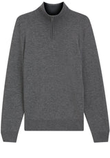 Produktbild 1 von HUGO BOSS BLACK Pullover Hemarlo mit Troyer-Kragen in Grau.