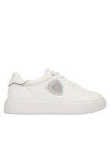 Schuhe BLAUER USA Sneaker mit Strass-Logo Weiß (WHITE)