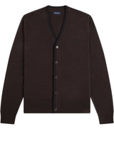 Produktbild 1 von FRED PERRY Strickjacke mit Lorbeerkranz-Stickerei in Braun.
