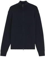 Produktbild 1 von HUGO BOSS BLACK Strickjacke Fiocco mit Zickzack-Struktur in Blau.