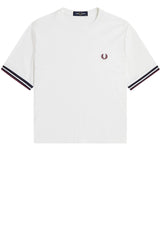 Jersey FRED PERRY T-Shirt Tipped Weiß (129)
