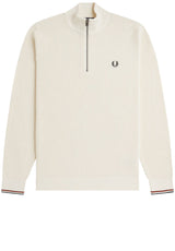 Pullover & Strickjacken FRED PERRY Pullover aus Waffelstrick mit Reißverschluss Off-White (170)