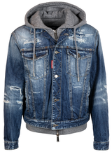 Jeans DSQUARED2 Jeansjacke mit Kapuze Blau (470)