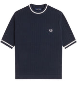 Pullover & Strickjacken FRED PERRY Strickshirt mit Lorbeerkranz Blau (608)