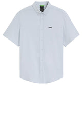 Hemden HUGO BOSS GREEN Kurzarmhemd Motion aus knitterfreiem Baumwoll-Jersey Blau (460)