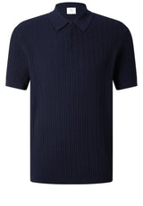 Jersey Bogner Poloshirt aus strukturiertem Strick Blau (464)