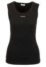 Jersey LIU.JO Top mit glitzerndem Logo Schwarz (22222)