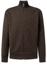 Produktbild 1 von JOOP Swetajacke Kend mit Allover-Cornflower-Muster in Braun.