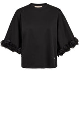 Produktbild 1 von MOS MOSH T-Shirt mit Rosen-Applikationen in Schwarz.