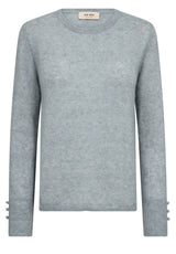 Produktbild 1 von MOS MOSH Strickpullover mit Zierknöpfen  in Blau.