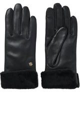 Handschuhe HUGO BOSS BLACK Handschuhe Giorgy mit Kunstfellbündchen Schwarz (001)