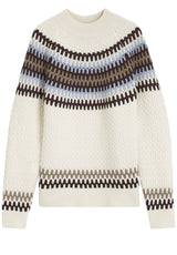 Produktbild 1 von HUGO BOSS BLACK Strickpullover Fiotto mit Zopfmuster in Off-White.