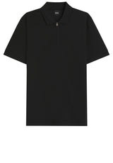 Jersey HUGO BOSS BLACK Poloshirt H-Paras mit Reißverschlussleiste Schwarz (001)