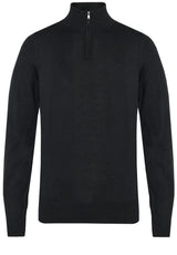 Pullover & Strickjacken HUGO BOSS BLACK Strickpullover Ebenji mit Troyer-Kragen Schwarz (001)