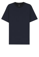 Jersey HUGO BOSS BLACK T-Shirt H-Thompson mit dreifarbigem Jacquard-Muster Blau (404)