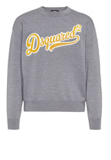 Pullover & Strickjacken DSQUARED2 Pullover mit Logo-Aufnäher Grau (857)