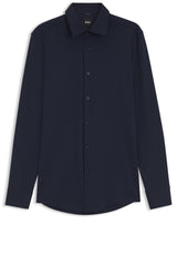 Hemden HUGO BOSS BLACK Hemd Hank aus Performance-Stretch-Jersey Blau (404)