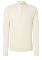 Pullover & Strickjacken JOOP! Jeans Strickpullover Leminardo mit Troyer-Kragen Off-White (107)