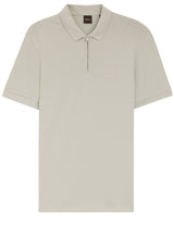 Jersey HUGO BOSS ORANGE Poloshirt Passerzip Grau (070)