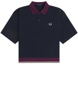 Jersey FRED PERRY Poloshirt in verkürzter Länge Blau (608)