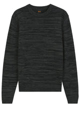 Pullover & Strickjacken HUGO BOSS ORANGE Strickpullover Aperoso mit Mouliné-Effekt Schwarz (001)