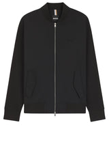 Sweat HUGO BOSS BLACK Sweatjacke Skiles mit Double-B-Monogramm Schwarz (001)