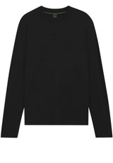 Jersey HUGO BOSS GREEN Langarmshirt mit Porsche x BOSS Logo Schwarz (001)