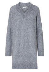 Kleider LIU.JO Strickkleid mit V-Ausschnitt Grau (02050)