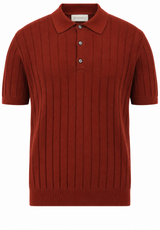 Jersey BALDESSARINI Strick-Poloshirt Matia aus Baumwoll-Seiden-Mix Braun (4315)