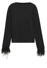 Produktbild 1 von HUGO BOSS BLACK Bluse Efedera mit Federnbündchen in Schwarz.